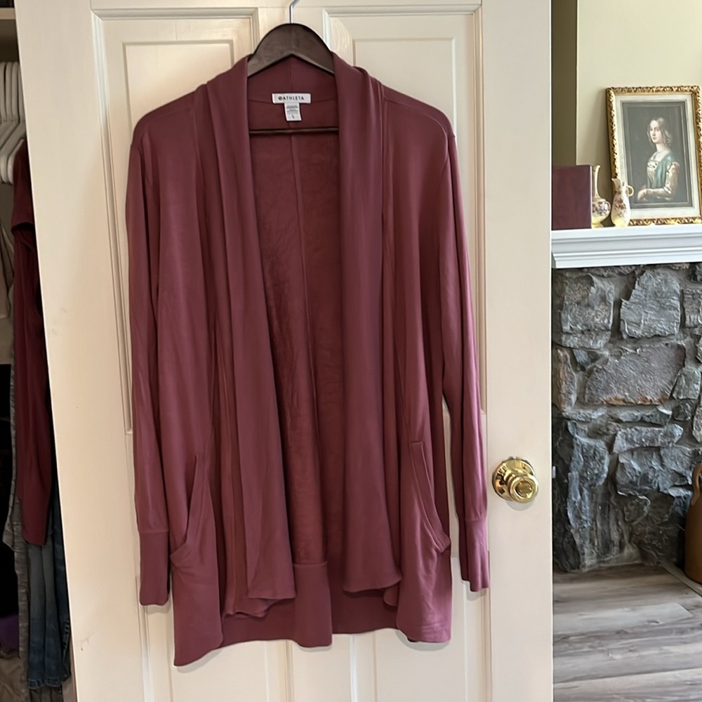 ATHLETA WRAP OPEN JACKET SZ L